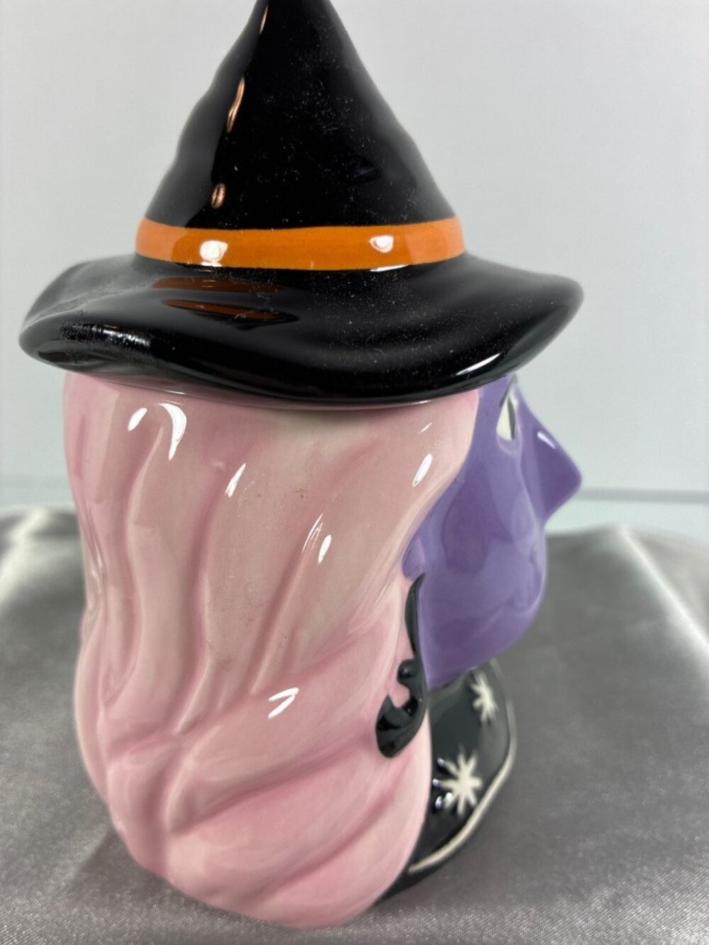 Hyde & EEK! Witch Lidded Mug Tea Cup Halloween Purple Face Hat Target New NOS - Picture 6 of 16